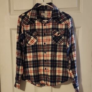 Lokai Red and Blue Plaid Button Down Shirt